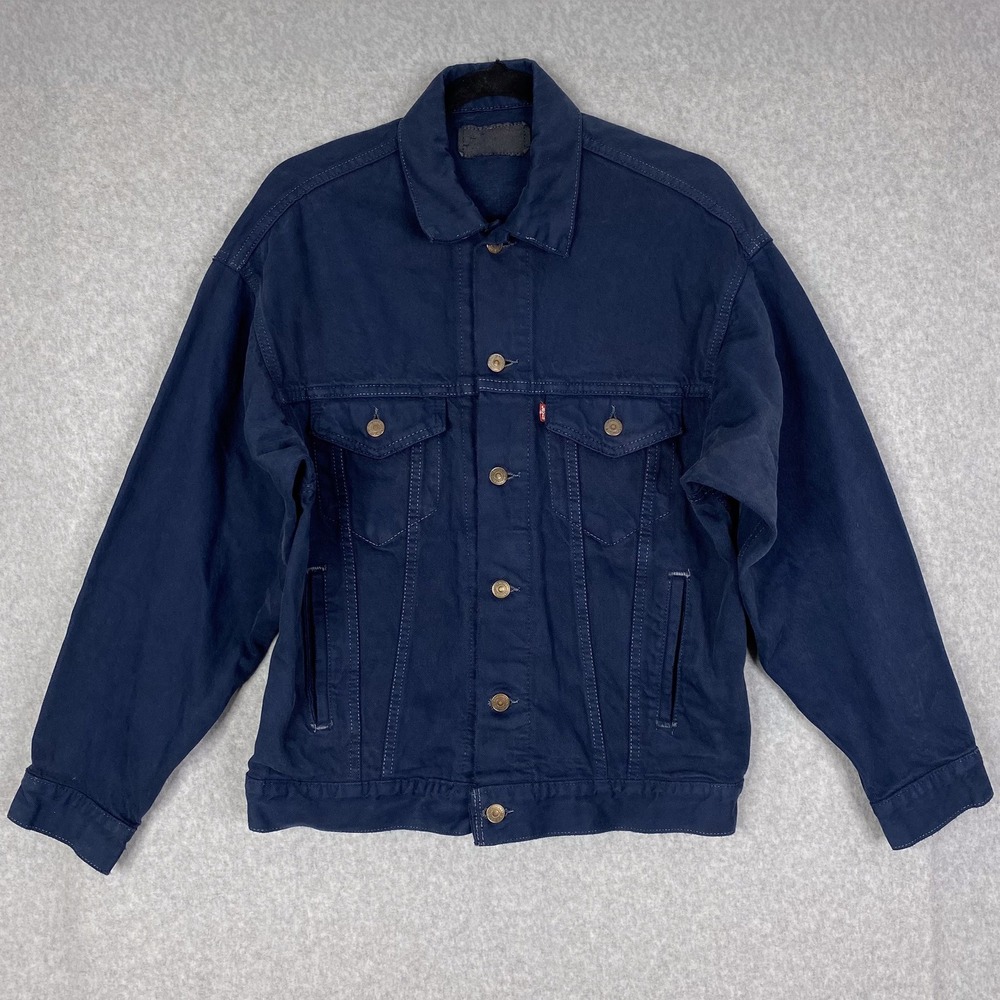 Vintage 80s Levi's Size Medium Blue Trucker Jean Jacket 523